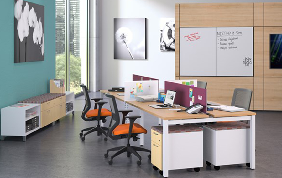 Collaborative office space with whiteboard